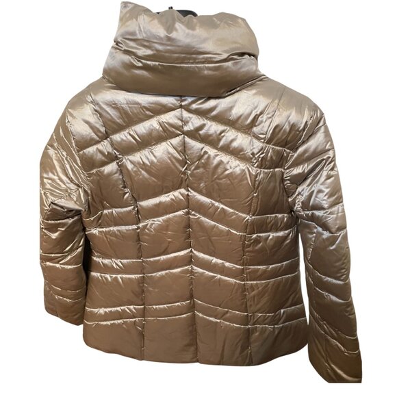 Brand New Bomber Style Women's/Girls' XL ELLEN TRACY Golden/Silver Puffy Winter - Picture 2 of 5